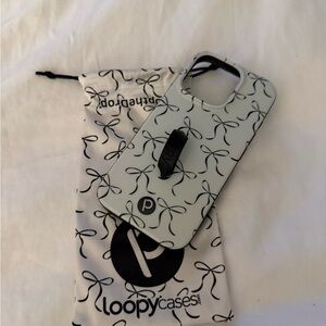 Loopy Case Black and White Bow Phone Case for a iPhone 16pro